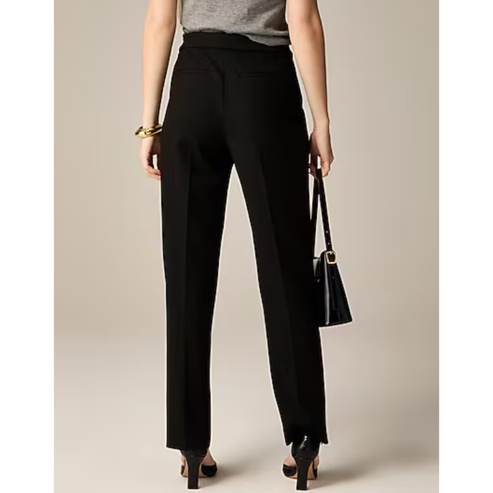 J Crew Kate Pants 10 10T T10 Tall Black NWT Stretch Straight Leg Trouser CC443 - Picture 2 of 8